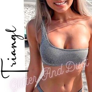 Triangl Melrose Sparkle Silver Bikini Top